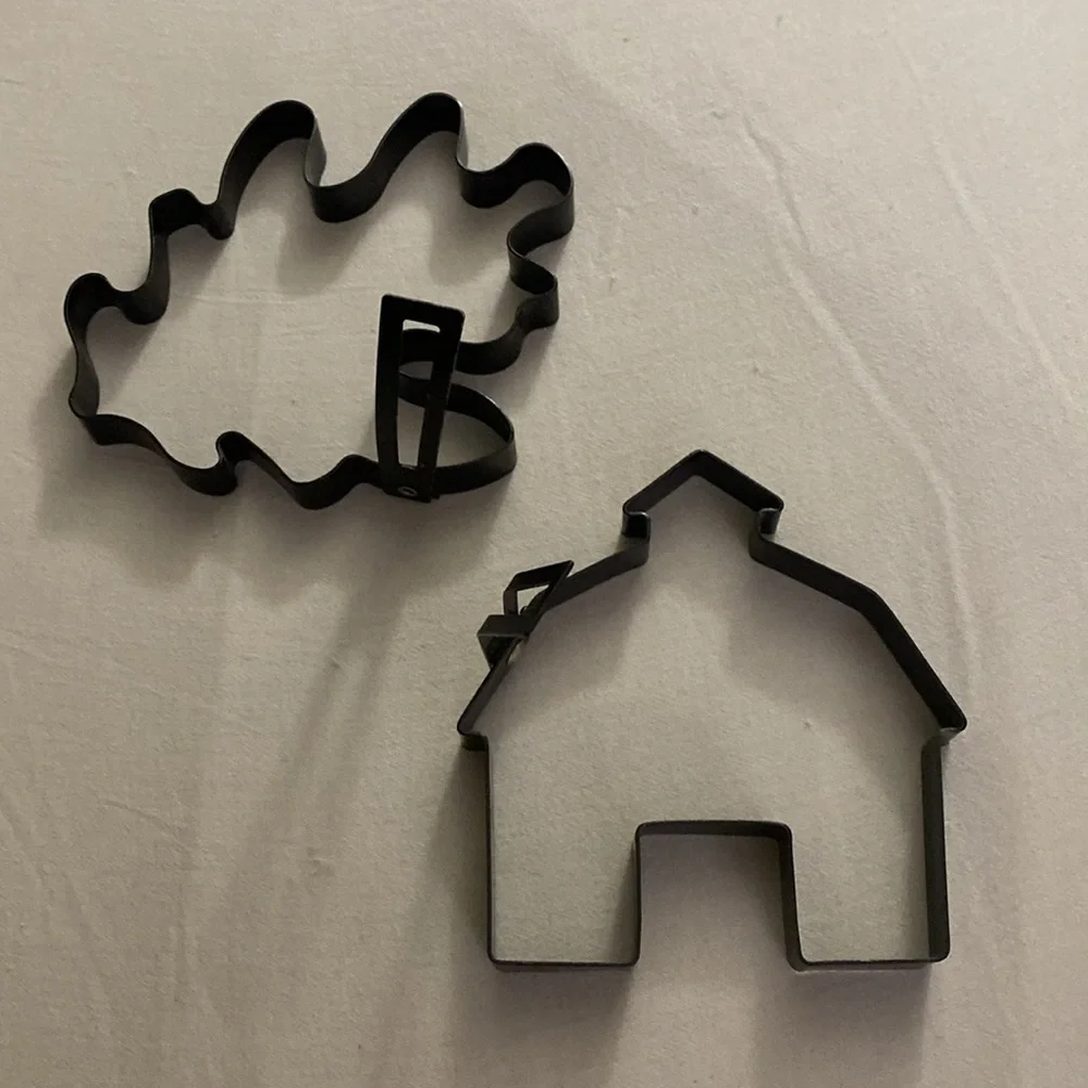 Williams Sonoma Christmas Pancake 4 Mold Nonstick Leaf & House EUC